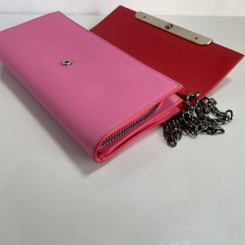 Christian Louboutin leather clutch used, pink