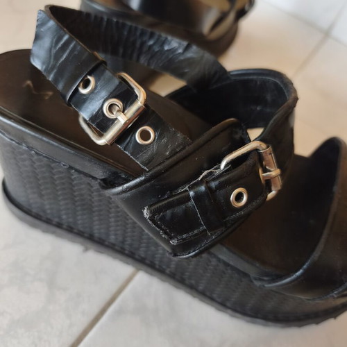 Makris black flatform sandals size 37 used