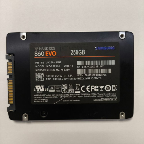 Samsung 860 EVO 250GB SSD like new, 2.5" SATA III