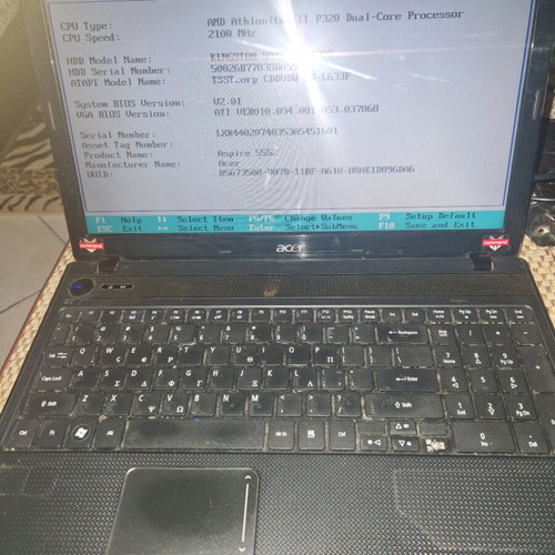 Acer Aspire 5552 laptop used with 8GB RAM, no disk, with charger