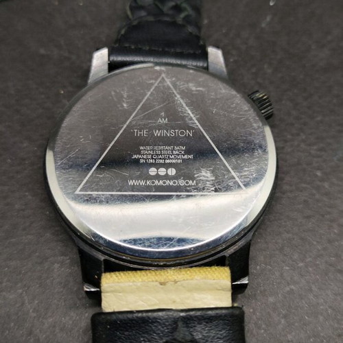 Komono watch used with leather and fabric military strap