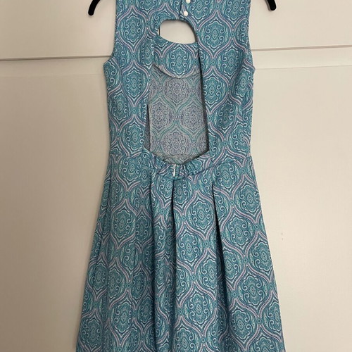 Regalinas mini dress with open back, turquoise, size M, like new