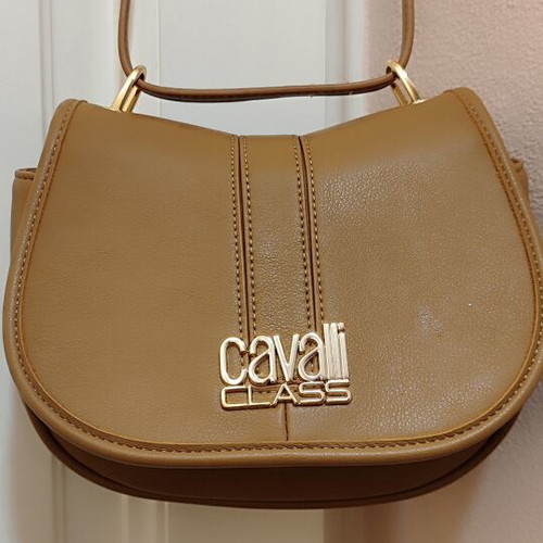 Cavalli Class Handbag new, beige with adjustable strap