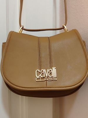 Cavalli Class Handbag new, beige with adjustable strap
