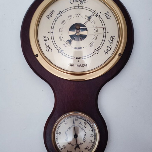 Analog Weather Station with Thermometer, Barometer, Hygrometer, Like New