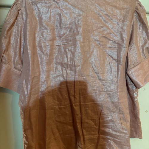 Summer shirt like new, nude pink beige with embroidery