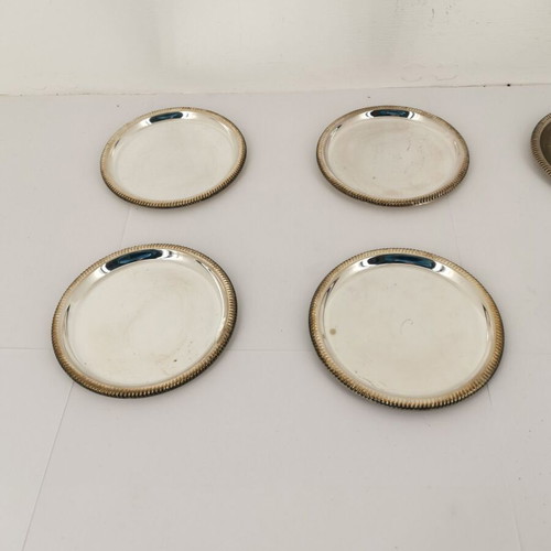 Set of 8 used metal coasters