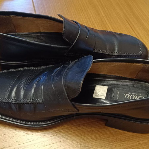 Leather scarpe shoes used, size 46, black