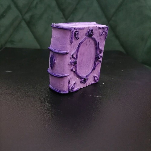 Handmade plaster sculpted book new in pink and purple colors