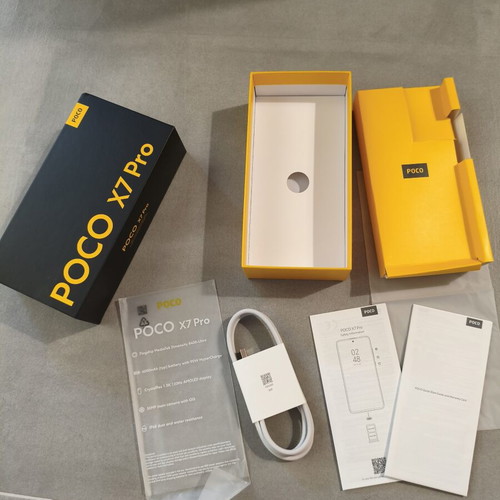 POCO X7 Pro box and original charging cable, black