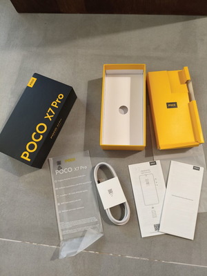 POCO X7 Pro box and original charging cable, black