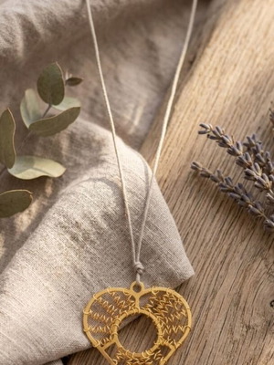 Heart Pendant Handmade new, gold-colored