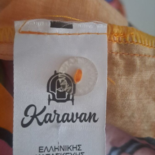 Karavan dress one size, like new, cotton, orange with belt and buttons