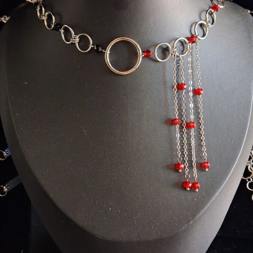 The Vampires Kiss gothic handmade chainmail choker