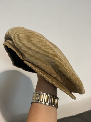 Italian corduroy beret like new, beige and brown