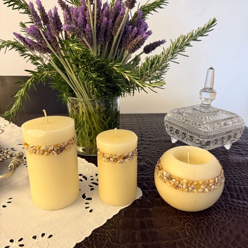 Handmade decorative candles with sea theme like new