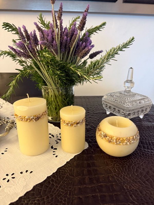 Handmade decorative candles with sea theme like new