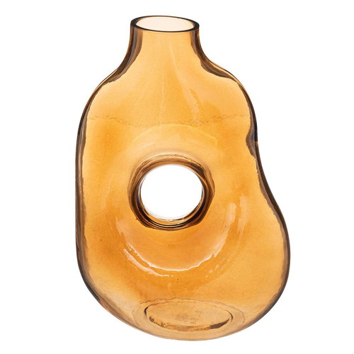 Decorative glass vase Donut orange new 18x10x24.5cm Atmosphera