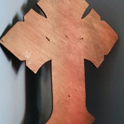 Catholic cross used, old with wood damage