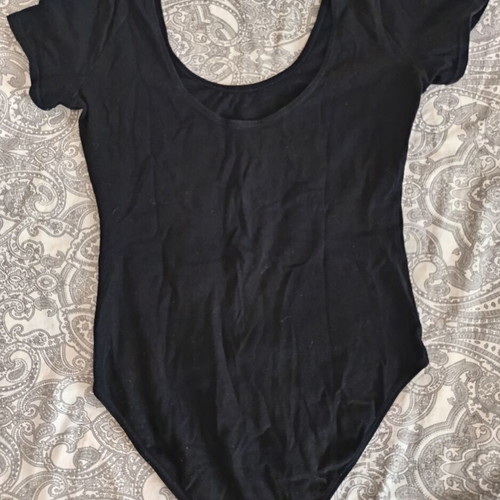 Sheddo black ballet leotard, size XL, cotton blend