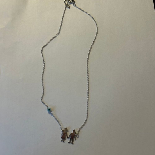 Silver talisman necklace with eye charm like new