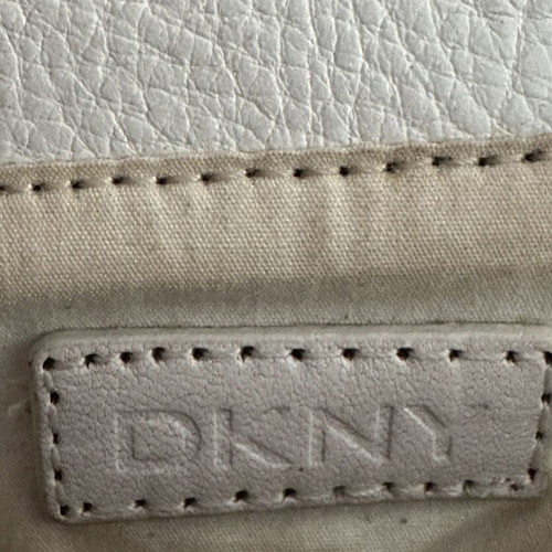 DKNY handbag used, leather, beige