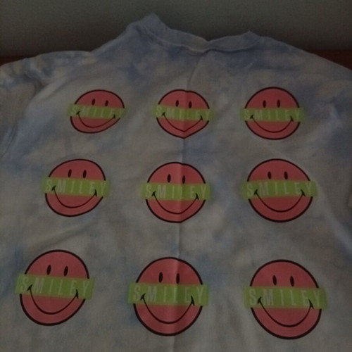 Smiley sweatshirt like new, size M/L, multicolor turquoise