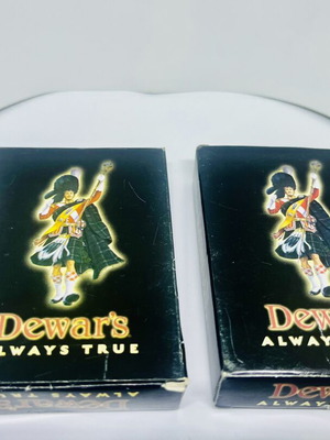 Dewar's Scotch Whisky Always True playing cards set of 2 used, vintage