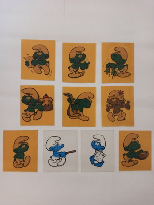 Smurfs transparent plastic cards pack of 10 used, 1980s