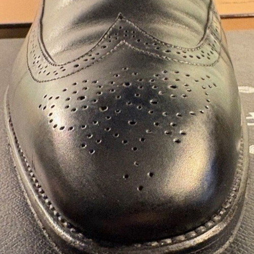 Santoni Fatto a Mano Black Leather Oxford Brogues like new EU 42.5