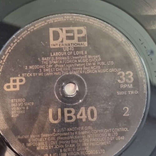 UB40 Labour of Love 2 vinyl used