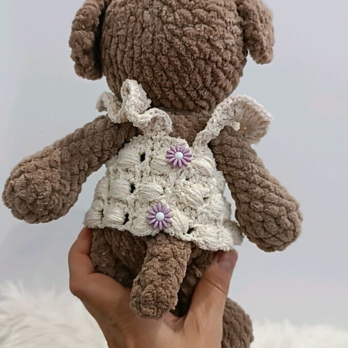 Crocheted Puppy with Silicone Filling New