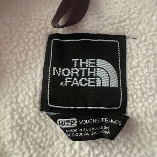 The North Face women's M fleece jacket white with khaki windproof fabric