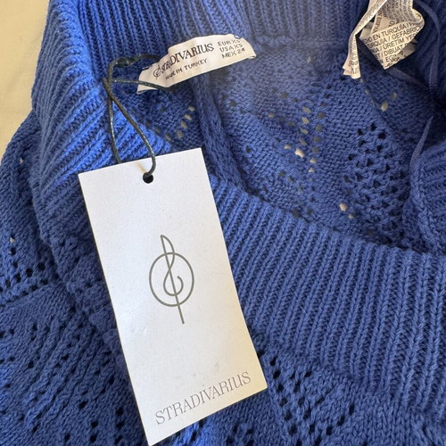 Stradivarius knitted women's pants XS, royal blue, new