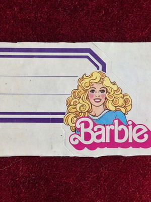 Ετικέτα τετραδίου Barbie σαν καινούργια, σπάνια από τη δεκαετία του 80
