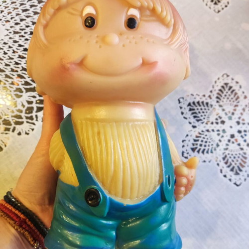 Vintage rubber figure girl used, Soviet Union 70-80s
