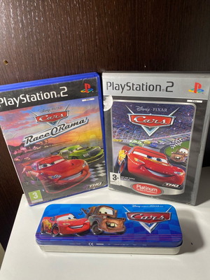 PS2 Cars използван комплект игри с метална кутия