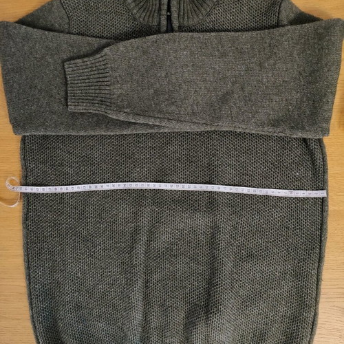 Wool men's pullover with zipper new, size L, khaki