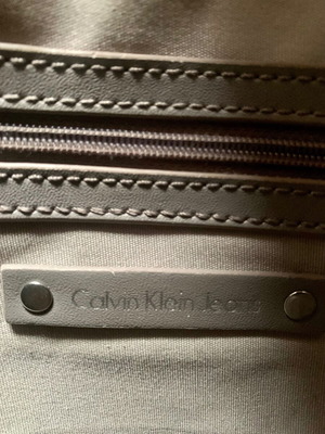 Calvin Klein crossbody bag used, gray and beige