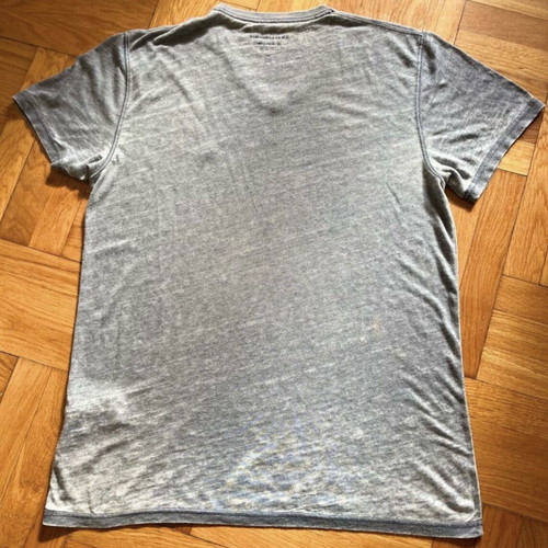 Abercrombie & Fitch V-Neck T-Shirt Size L Light Grey Used Unisex