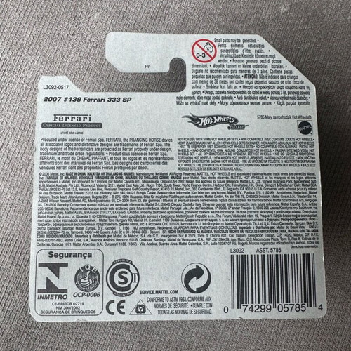 Hot Wheels Ferrari 333 SP 2007 model new