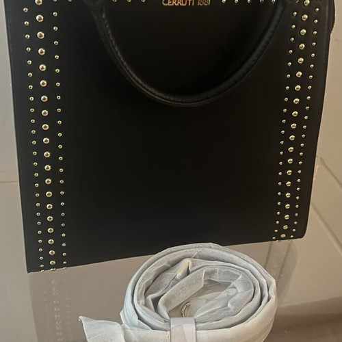 Cerruti 1881 Shoulder Bag New, Black with Metal Details