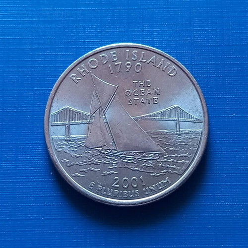 United States 2001D Quarter Dollar Rhode Island commemorative coin like new