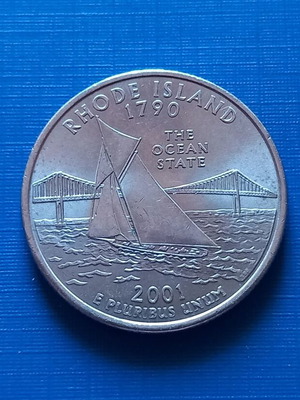 United States 2001D Quarter Dollar Rhode Island commemorative coin like new