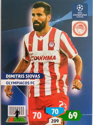 Dimitris Siovas Olympiacos collectible card Panini UEFA Champions League