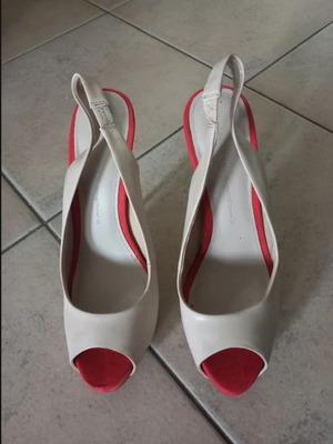 Zara slingback pumps like new, beige and red, size 39