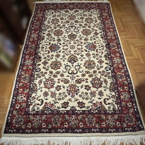 Handmade wool rug used with traditional Sparta pattern