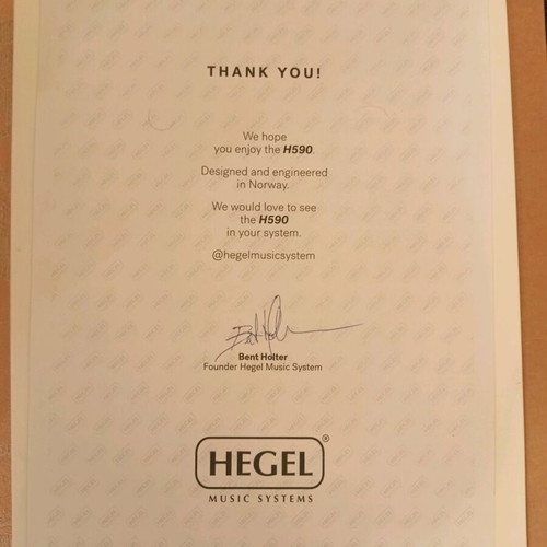Ενισχυτής Hegel H590 σαν καινούργιος