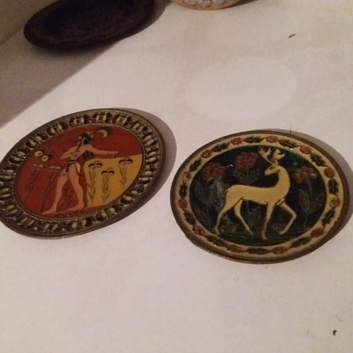 Bronze decorative plates used with Knossos theme, set of 2 pieces