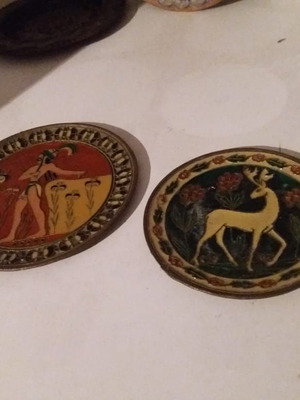 Bronze decorative plates used with Knossos theme, set of 2 pieces